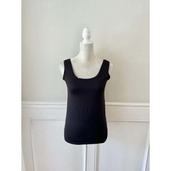 Alfani Black Stretch Knit Shell Tank Top M - Picture 1 of 4